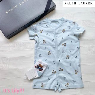 ラルフローレン(Ralph Lauren)の9m75cm 新作　ベア　ラルフローレン  ショートオール　ロンパース　半袖(ロンパース)