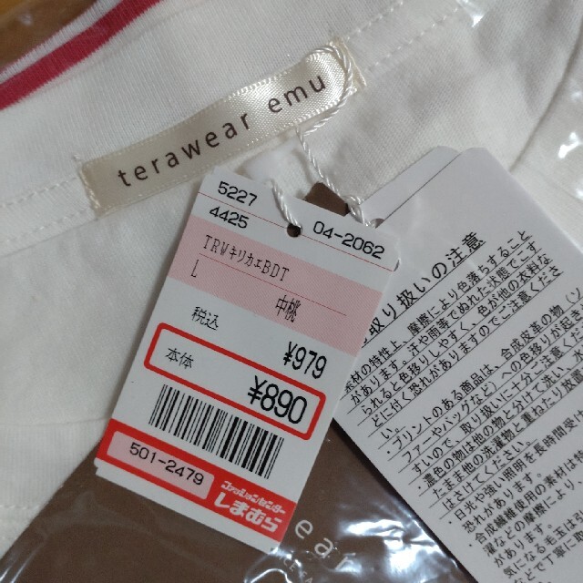 しまむら(シマムラ)の175.【terawear emu】パネルボーダーT Ｌ ピンク しまむら レディースのトップス(Tシャツ(半袖/袖なし))の商品写真