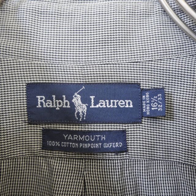 POLO RALPH LAUREN(ポロラルフローレン)のXL相当 千鳥格子 ポロラルフローレン ポニー刺繍ロゴ 長袖 ボタンダウンシャツ メンズのトップス(シャツ)の商品写真
