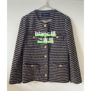 ドゥーズィエムクラス(DEUXIEME CLASSE)の《美品》Deuxieme Classe  ノーカラー ツイードジャケット（36）(ノーカラージャケット)