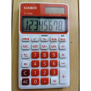 カシオ(CASIO)のCASIO 電卓　オレンジ(オフィス用品一般)