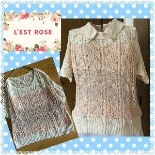 レストローズ(L'EST ROSE)のusako様専用★レストローズ★リネン★麻★涼しいグラデーション(カットソー(半袖/袖なし))