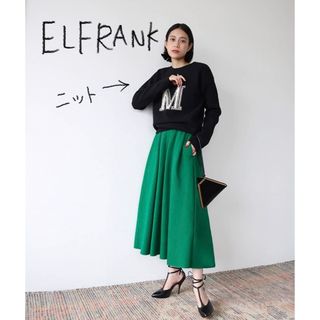 ザラ(ZARA)のELFRANK エルフランク　ニット　セーター　黒　ブラック　イニシャル　M(ニット/セーター)