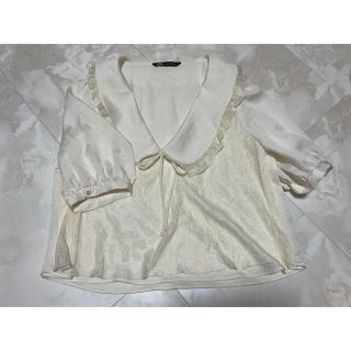 ザラ(ZARA)の【お値下げ】新品 ZARA 襟ブラウス(シャツ/ブラウス(半袖/袖なし))