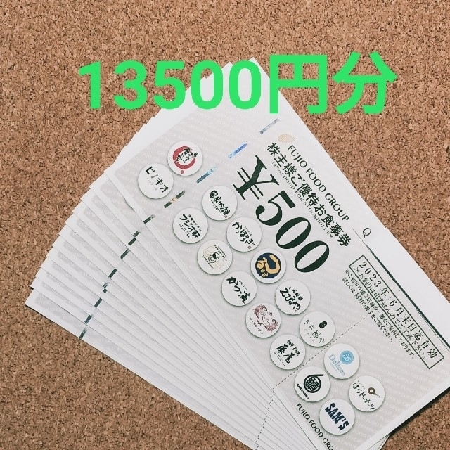 最新 フジオフード 株主優待 13500円サバ6製麺所