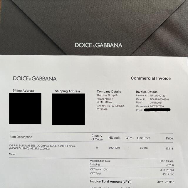 DOLCE&GABBANA(ドルチェアンドガッバーナ)のDOLCE&GABBANA DG Pin アビエーターサングラス 未使用品  レディースのファッション小物(サングラス/メガネ)の商品写真