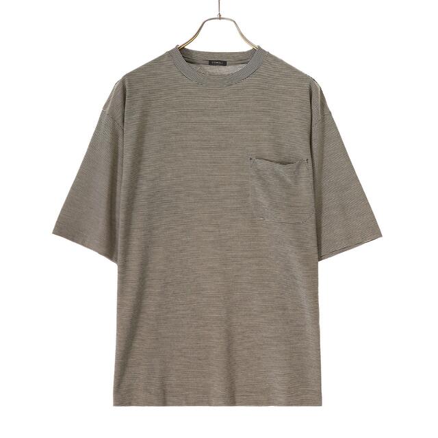 ホットセール格安  サイズ4 ウール天竺半袖　Tシャツ　Navy Comoli Tシャツ/カットソー(半袖/袖なし)