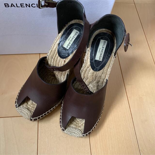 Balenciaga(バレンシアガ)のバレンシアガ　BALENCIAGA ウェッジソールサンダル　ブラウン レディースの靴/シューズ(サンダル)の商品写真