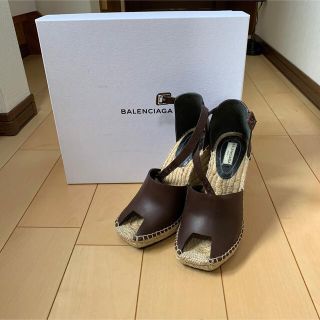 バレンシアガ(Balenciaga)のバレンシアガ　BALENCIAGA ウェッジソールサンダル　ブラウン(サンダル)