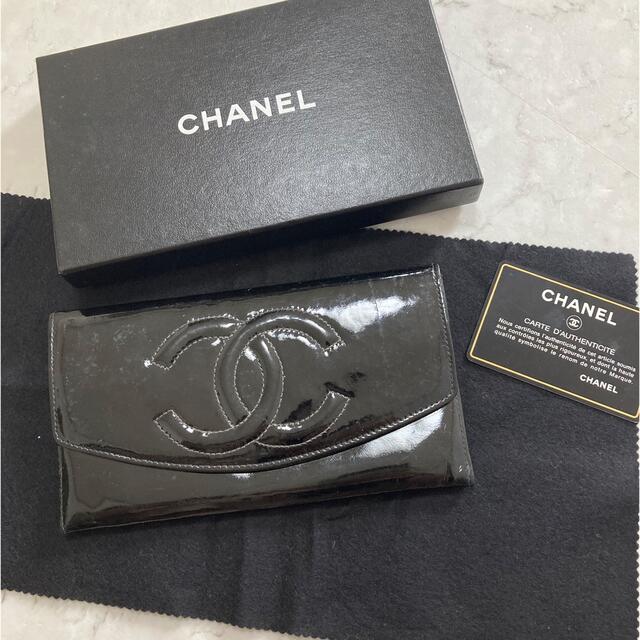 CHANEL - CHANEL 正規品パテントレザーエナメル長財布 ポーチの通販 by ...