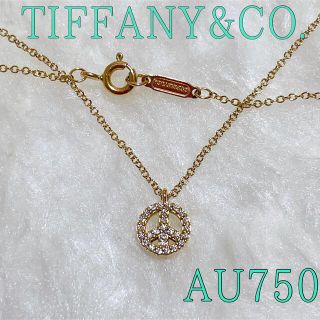 希少TIFFANY\u0026Co.ティファニーピースマークダイヤモンドWGネックレス