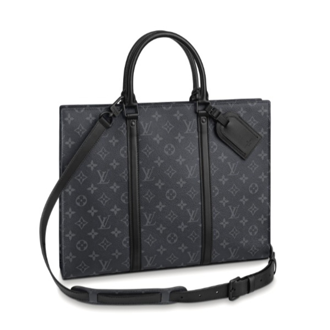 ルイヴィトン M45265 ビジネスバッグ ノワール  LOUIS VUITTON サックプラ・ホリゾンタル ジップ モノグラム・エクリプス キャンバス