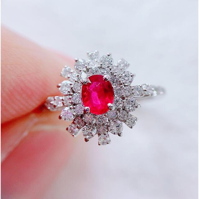 ★0.41ct★✨ルビー&0.59ctダイヤモンドプラチナリング指輪 1