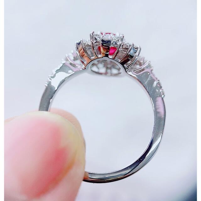 ★0.41ct★✨ルビー&0.59ctダイヤモンドプラチナリング指輪 レディースのアクセサリー(リング(指輪))の商品写真