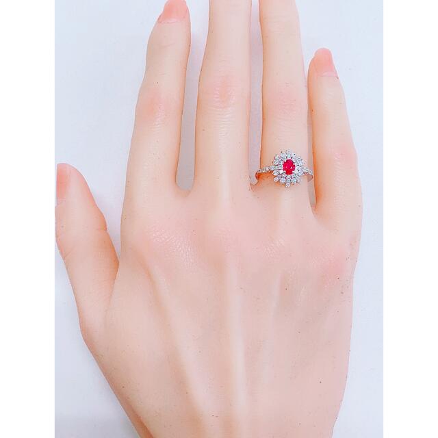 ★0.41ct★✨ルビー&0.59ctダイヤモンドプラチナリング指輪 6