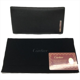 カルティエ(Cartier)の▼▼Cartier カルティエ メンズ長財布 二つ折り サントス ロングウォレット  ブラック(財布)