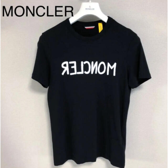 半袖MONCLER モンクレール　ジーニアス　反転ロゴ　Tシャツ　ブラック　国内正規