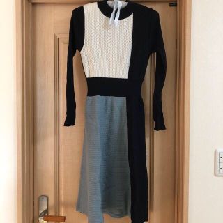 アンドクチュール(And Couture)のアンドクチュール♡配色ワンピース(ひざ丈ワンピース)