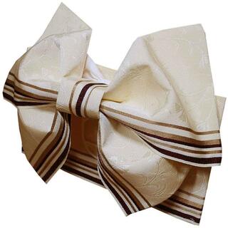 日本製 撫子唐草 浴衣 帯 浴衣帯 作り帯 ゆかた帯 結び帯 オフホワイト(浴衣帯)