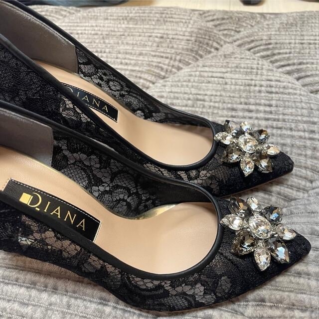 DIANA(ダイアナ)のDIANA レースパンプス　ブラック レディースの靴/シューズ(ハイヒール/パンプス)の商品写真