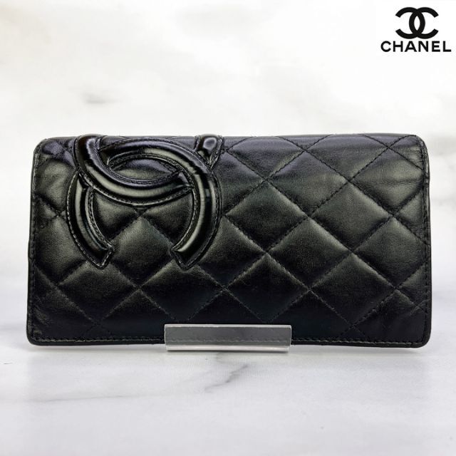 商品名218　超美品　CHANEL シャネル　カンボンライン　二つ折り長財布　ピンク