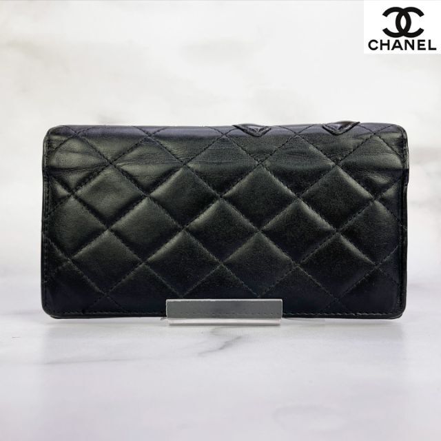 商品名218　超美品　CHANEL シャネル　カンボンライン　二つ折り長財布　ピンク