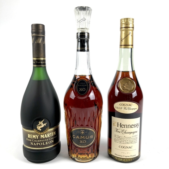 バイセルブランデーセット3本 REMY MARTIN CAMUS Hennessy コニャック 700ml