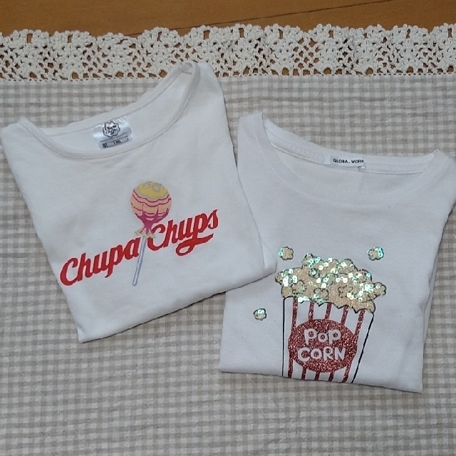 GLOBAL WORK(グローバルワーク)のy_n 様専用。お菓子のTシャツ3枚組　130 キッズ/ベビー/マタニティのキッズ服女の子用(90cm~)(Tシャツ/カットソー)の商品写真