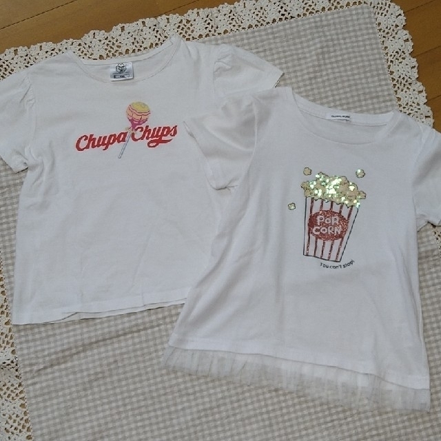 GLOBAL WORK(グローバルワーク)のy_n 様専用。お菓子のTシャツ3枚組　130 キッズ/ベビー/マタニティのキッズ服女の子用(90cm~)(Tシャツ/カットソー)の商品写真