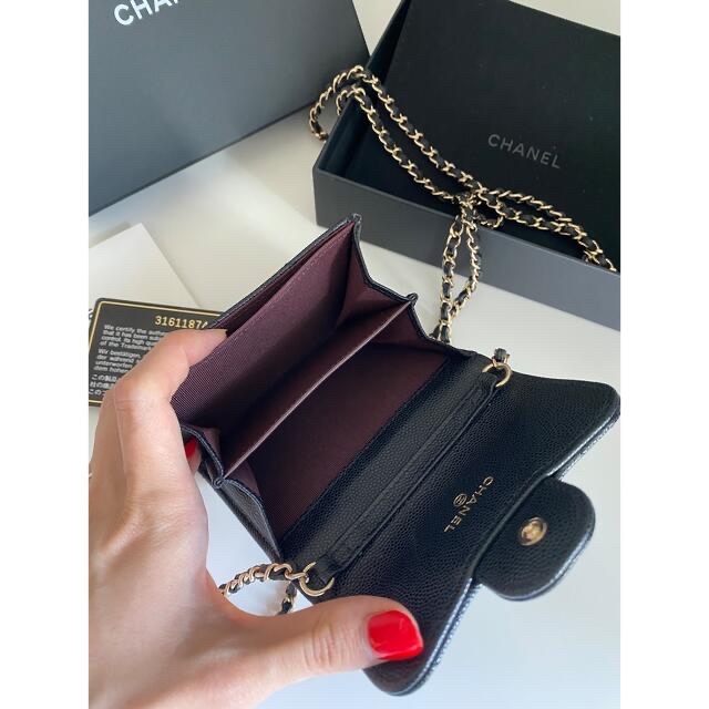 CHANEL(シャネル)のCHANEL チェーンウォレット　31番台　ブラック　シャンパンゴールド　バッグ レディースのバッグ(ショルダーバッグ)の商品写真