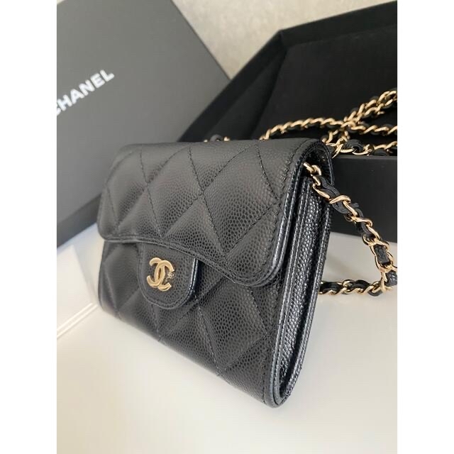 CHANEL チェーンウォレット　31番台　ブラック　シャンパンゴールド　バッグ