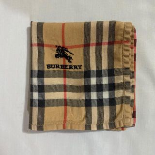 バーバリー(BURBERRY)のバーバリー　ハンカチ　中古品　ベージュチェック　ホース刺繍　#2008(ハンカチ)