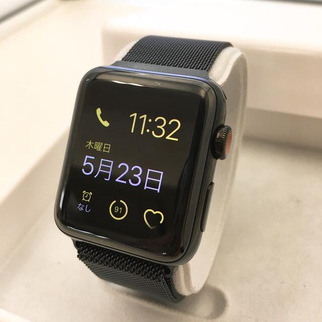 Apple Watch series3 アップルウォッチ 黒ステンレス セルラー