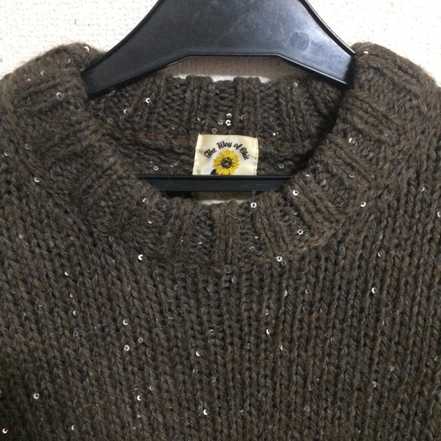 BEAMS(ビームス)のスパンコールセーター 茶色 レディースのトップス(ニット/セーター)の商品写真