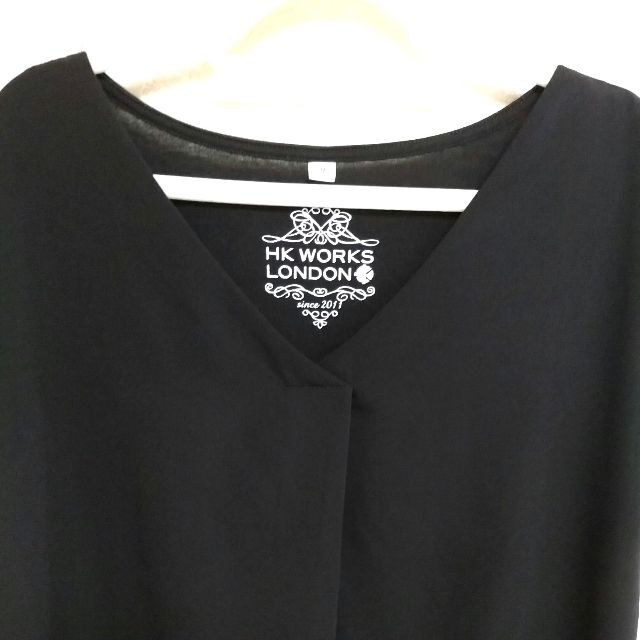 しまむら(シマムラ)のしまむら　Vネック　半袖カットソー　半袖Tシャツ　黒　ブラック　Mサイズ レディースのトップス(カットソー(半袖/袖なし))の商品写真