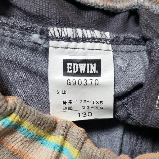 EDWIN(エドウィン)のEDWINのハーフパンツとTシャツのセット、130センチ キッズ/ベビー/マタニティのキッズ服男の子用(90cm~)(パンツ/スパッツ)の商品写真