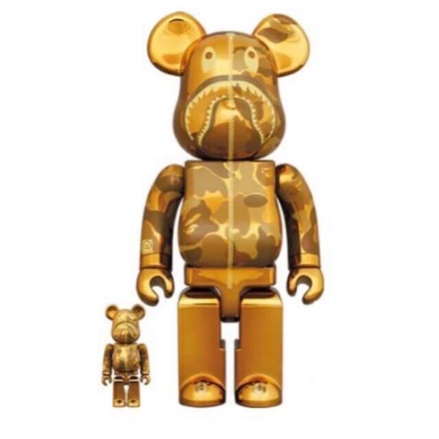 BE@RBRICK BAPE CAMO SHARK 100% 400% GOLDエンタメ/ホビー