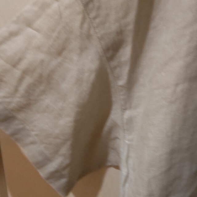 MUJI (無印良品)(ムジルシリョウヒン)の🉐麻　半袖ブラウス　ペールブラウン　Mサイズ レディースのトップス(シャツ/ブラウス(半袖/袖なし))の商品写真