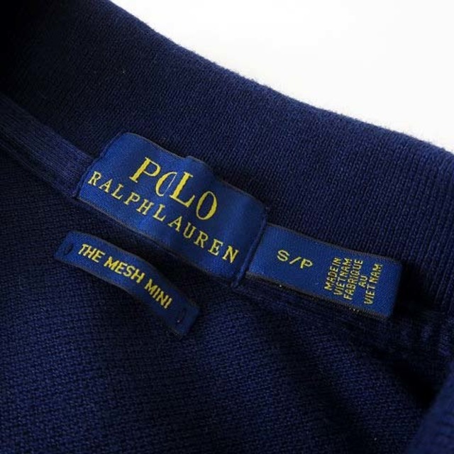 POLO RALPH LAUREN(ポロラルフローレン)のポロ ラルフローレンポロ ワンピース ポニー ロゴ 刺繍 鹿の子 半袖 S 紺 レディースのワンピース(ミニワンピース)の商品写真