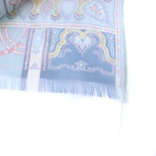 ETRO - エトロ ETRO ストール ペイズリー柄 スシルク フリンジ 水色の ...