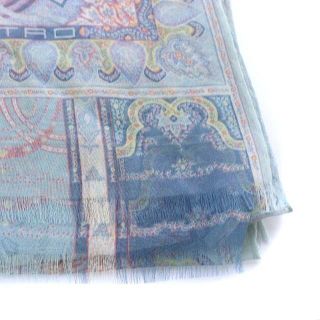 ETRO - エトロ ETRO ストール ペイズリー柄 スシルク フリンジ 水色の ...