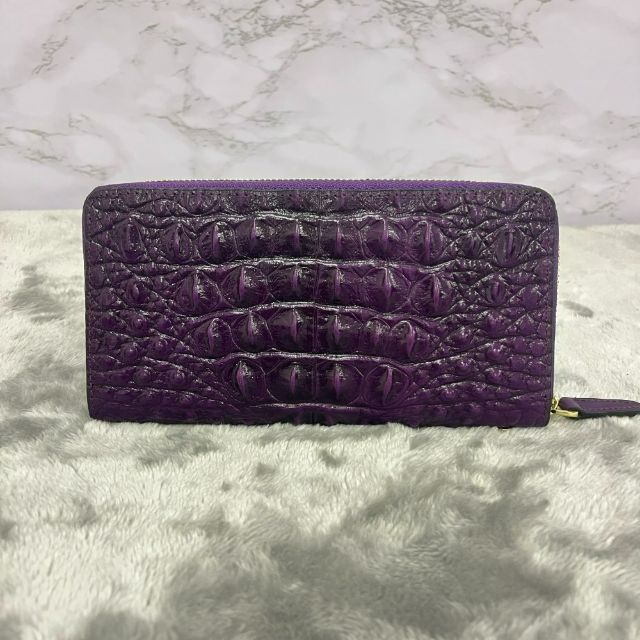 再入荷!クロコダイル ワニ革 長財布 メンズ パープル 紫 王冠 1 再入荷!クロコダイル ワニ革 長財布 メンズ パープル 紫 王冠 1