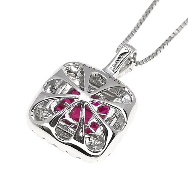 K18WG ルビー ダイヤ ネックレス R0.80ct D0.34ct 新発売 vivacf.net