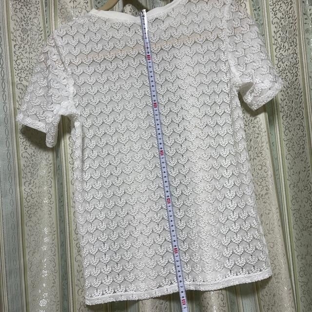 GU(ジーユー)の【セール】GU Tシャツ 白 レース 半袖 Mサイズ レディースのトップス(Tシャツ(半袖/袖なし))の商品写真