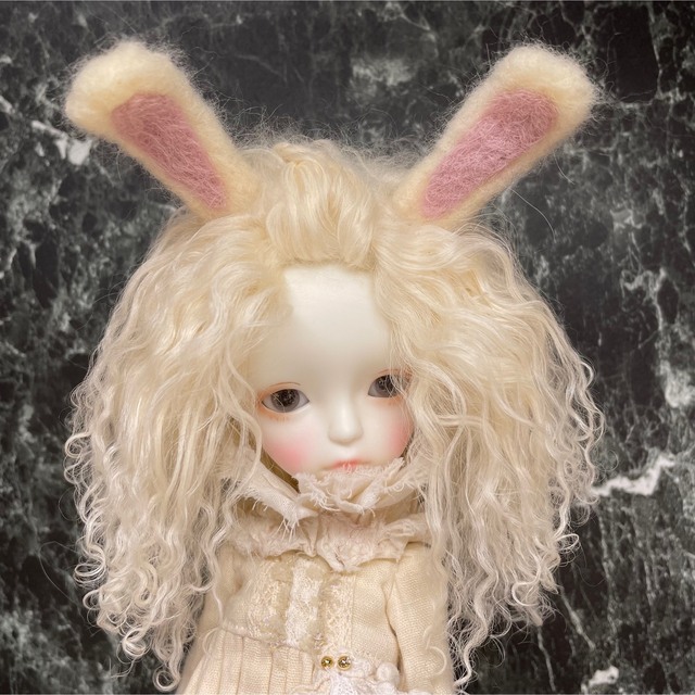 blythe _wm-853バニラクリーム????チベットラムウィッグ????耳付き???? 8