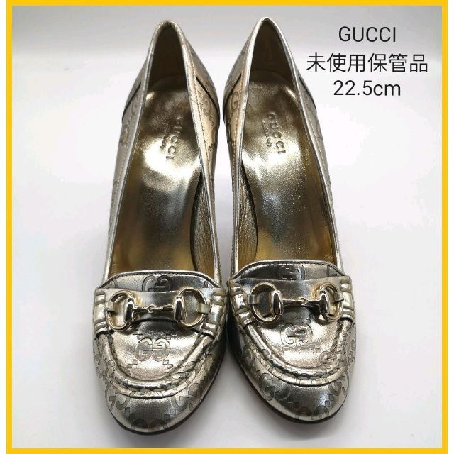 未使用保管品 GUCCI ホースビット GG柄 パンプス ゴールド 22.5㎝ | フリマアプリ ラクマ