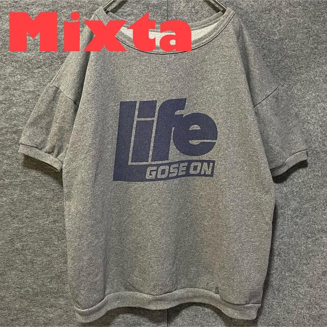 Mixta(ミクスタ)の★ USA製★ Mixta ミクスタ　フロントプリント　半袖スウェット　グレー レディースのトップス(トレーナー/スウェット)の商品写真