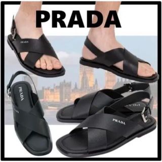 プラダ(PRADA)のPRADA サフィアーノレザー サンダル(サンダル)