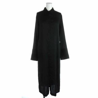 アメリヴィンテージ(Ameri VINTAGE)のアメリヴィンテージ 19AW シャツワンピース ロング リボン 長袖 F 黒(ロングワンピース/マキシワンピース)