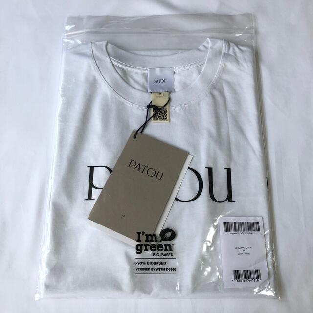 JEAN PATOU(ジャンパトゥ)の新品未着用 Patou 白M オーガニックコットン パトゥ ロゴTシャツ レディースのトップス(Tシャツ(半袖/袖なし))の商品写真